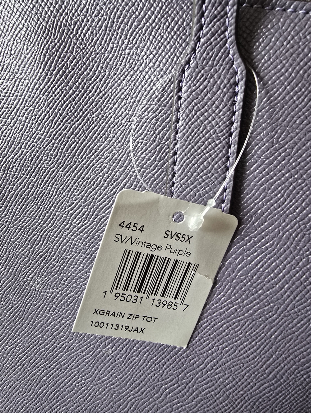 COACH 4454 Zip Top City Tote Dusty Purple Crossgrain Leather Shoulder Bag NWT - Picture 6 of 15